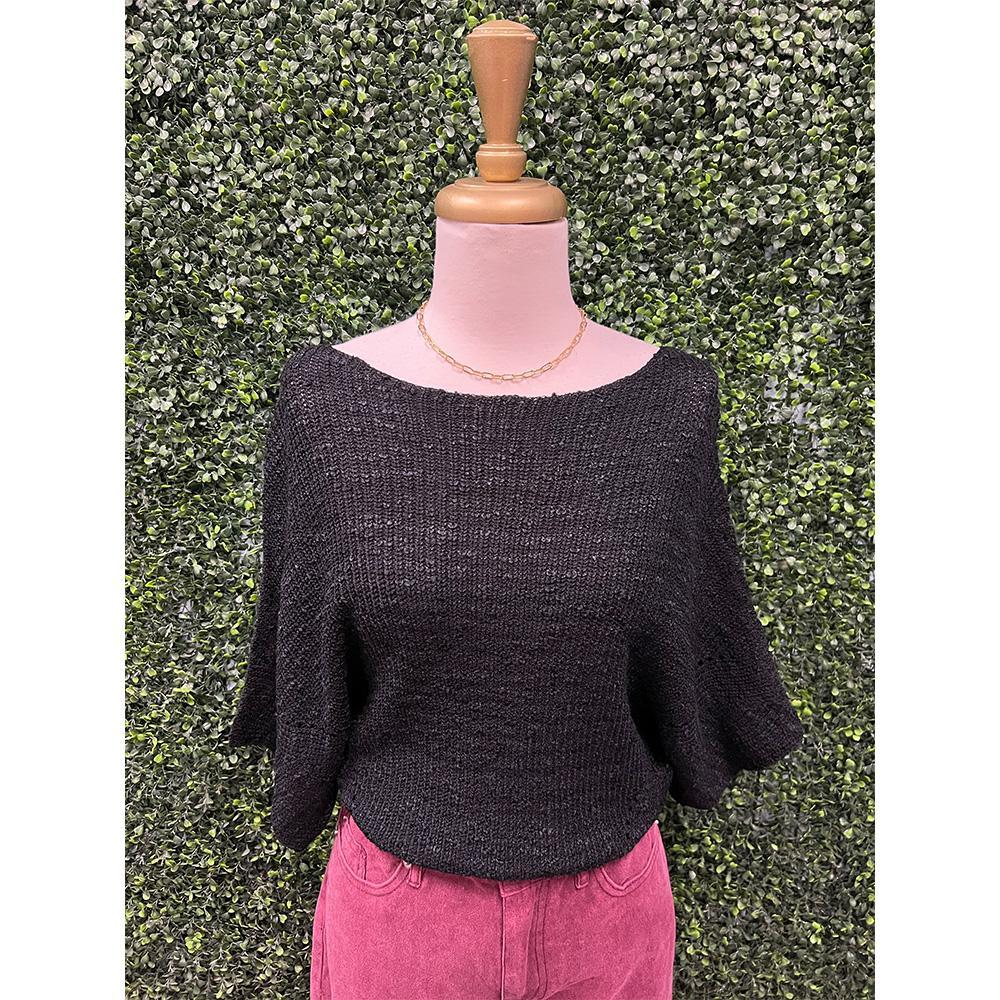 Sophiamia Black Knit Sweater Top