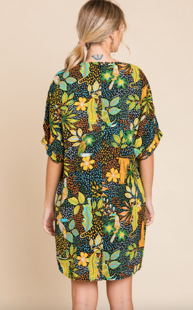 Jungle Jane Mixed Print Dress