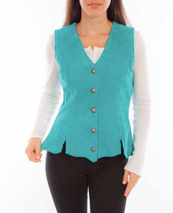 Teal Button Up Vest