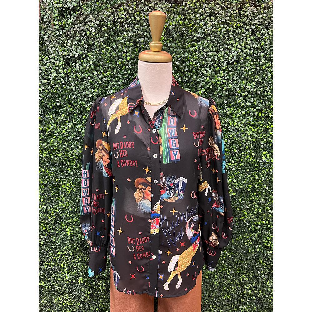 Scarlett Cowgirl Collage Blouse
