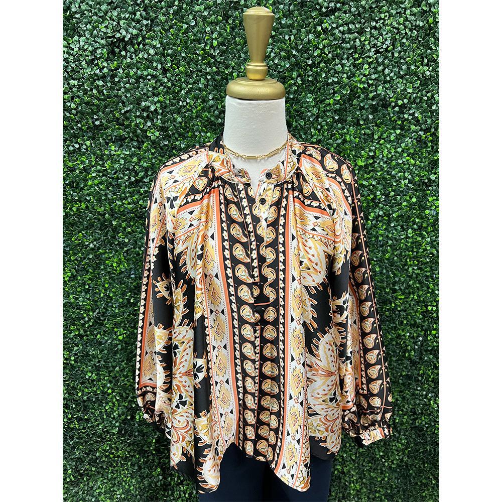 Nesryn Mirrored Scarf Print Blouse
