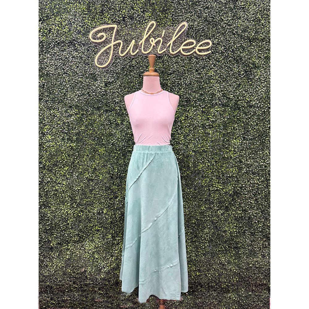 Aqua Suede Skirt