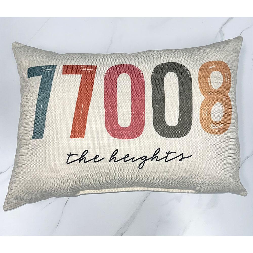 77008 Multi Color Zip Code Pillow