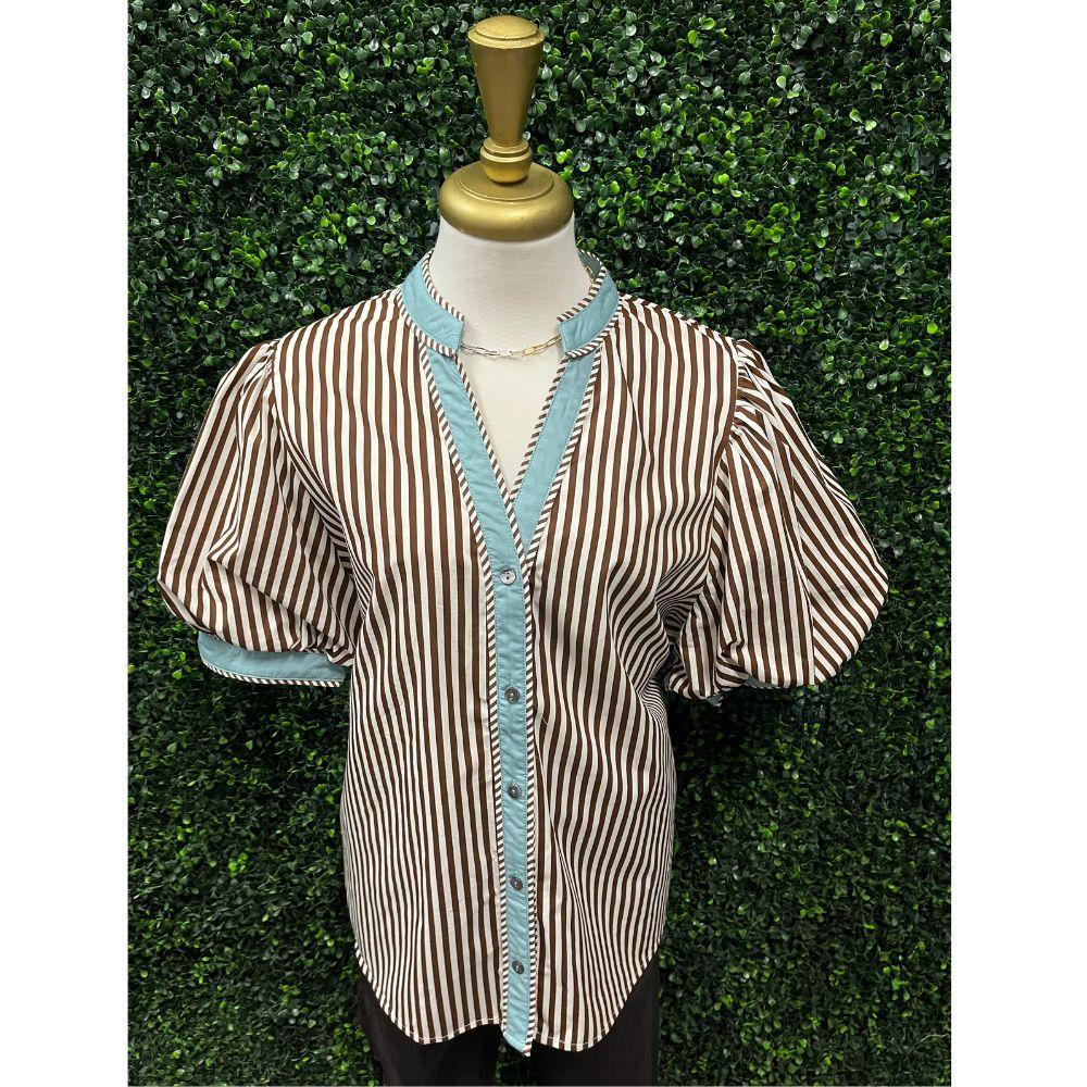 Marianna Brown Stripe Top