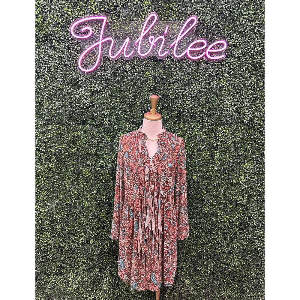 Natasha Mocha Western Mesh Dress