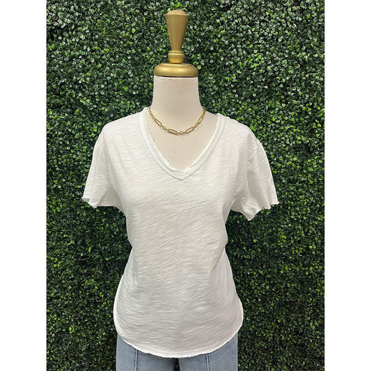 Vanya White V-Neck Top