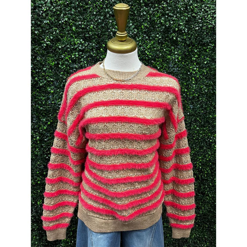 Sasha Pink Stripe Sweater