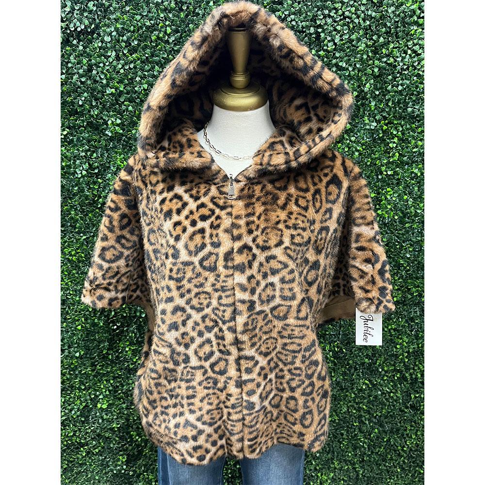 Monie Leopard Sleeveless Hoodie