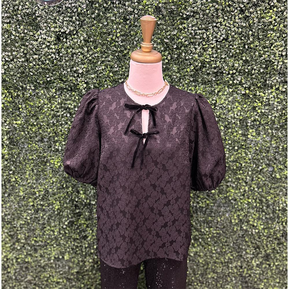 Renny Black Detail Top
