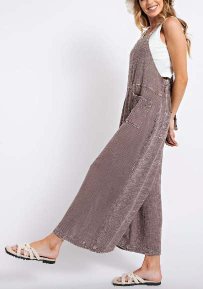 Mushroom Washed Cotton Jumpsuit/Overalls