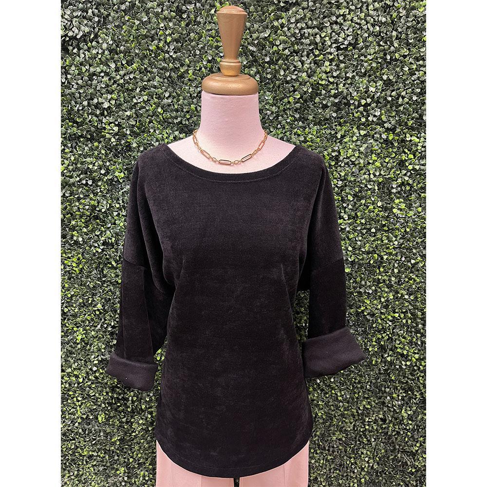 Natasha Black Knit Top