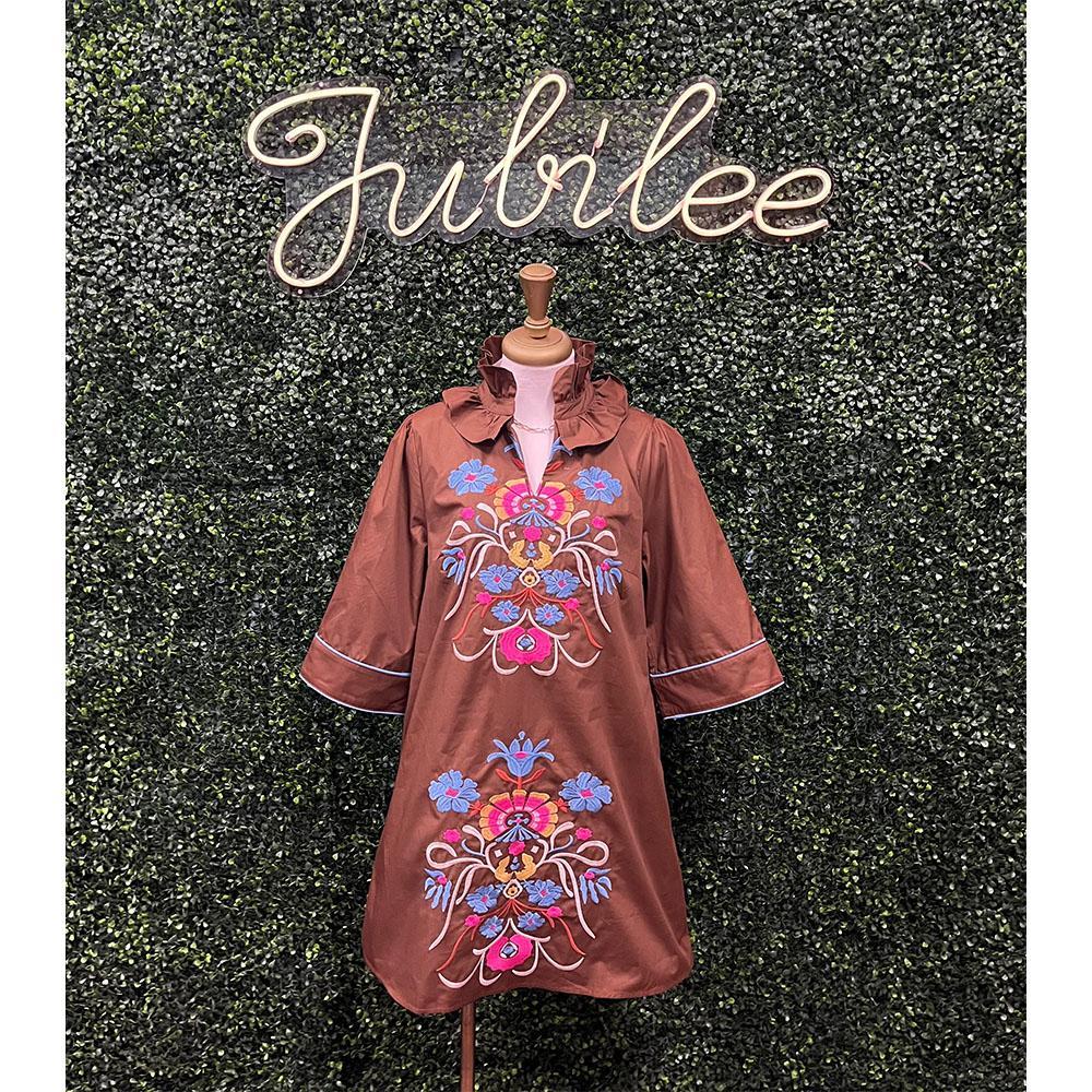 Vera Brown Mini Dress