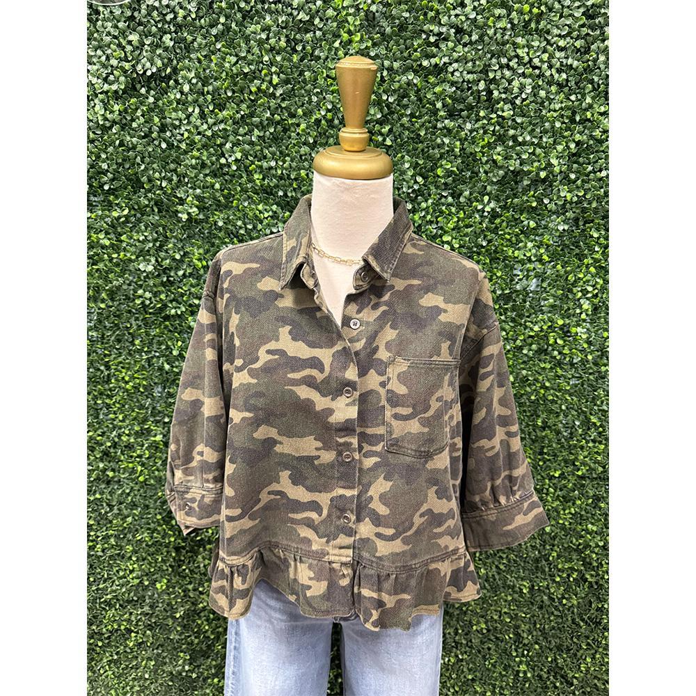 Ursie Camo Denim Top