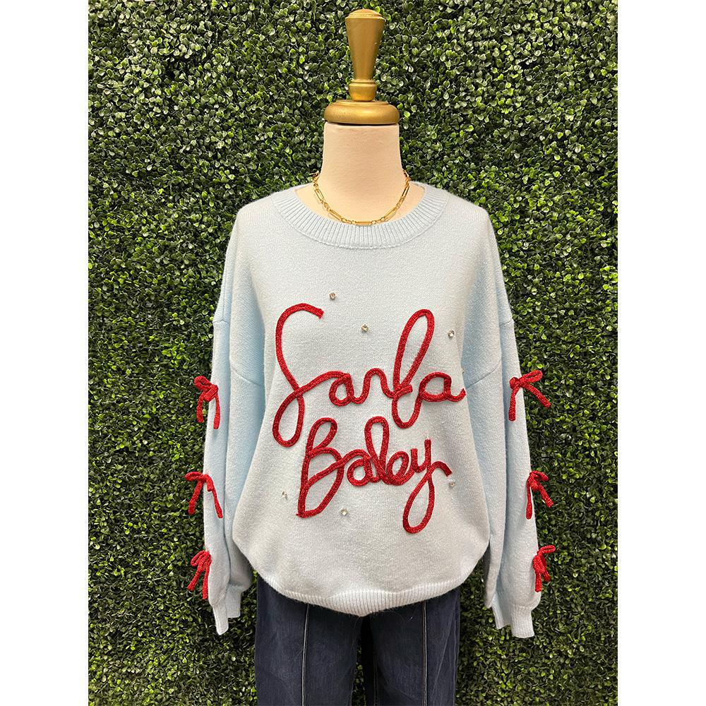 Baby Blue Santa Baby Sweater
