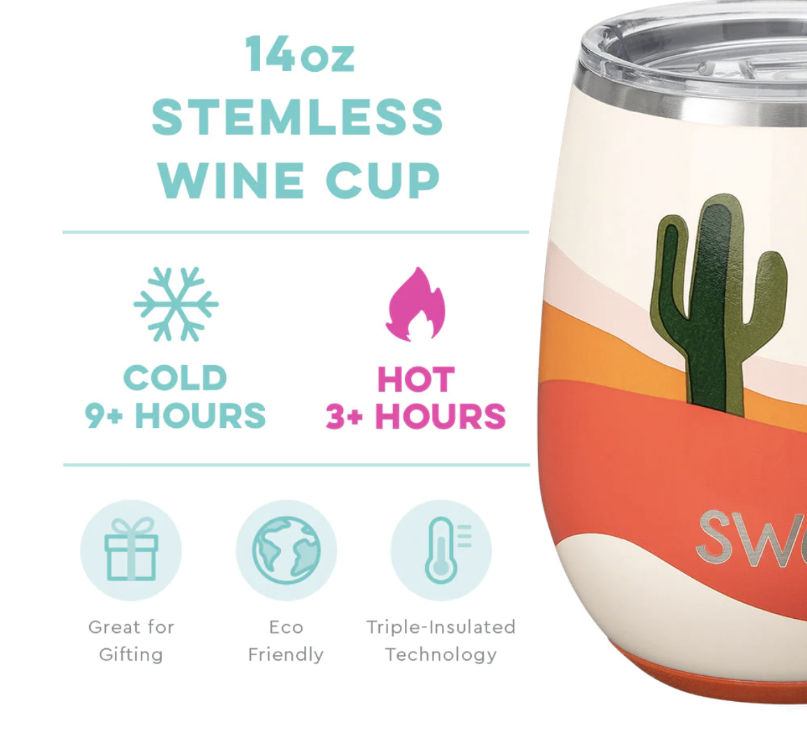 Boho Desert Stemless Wine Cup (14oz)