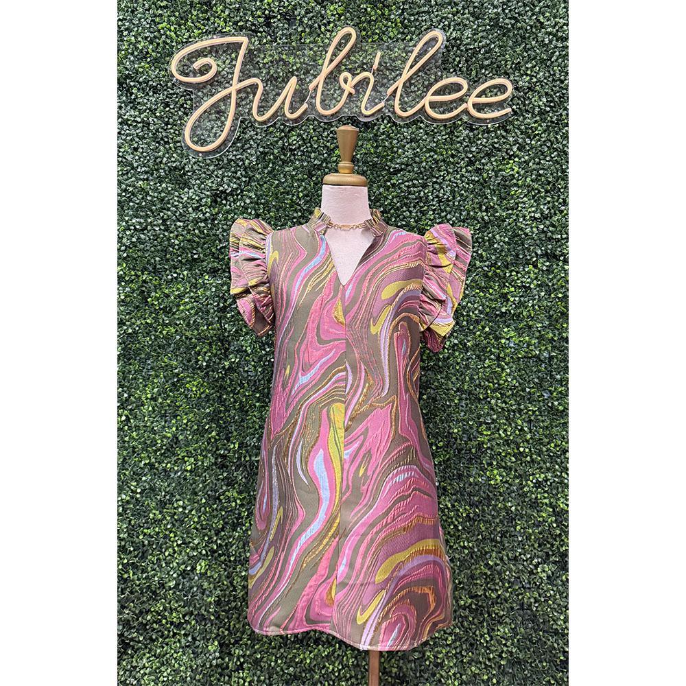 Mistianna Abstract Jacquard Dress