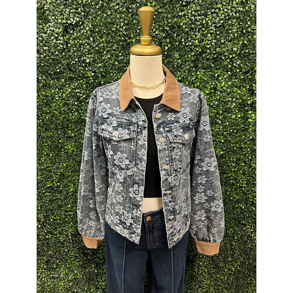 Wynry Denim Embroidered Jacket