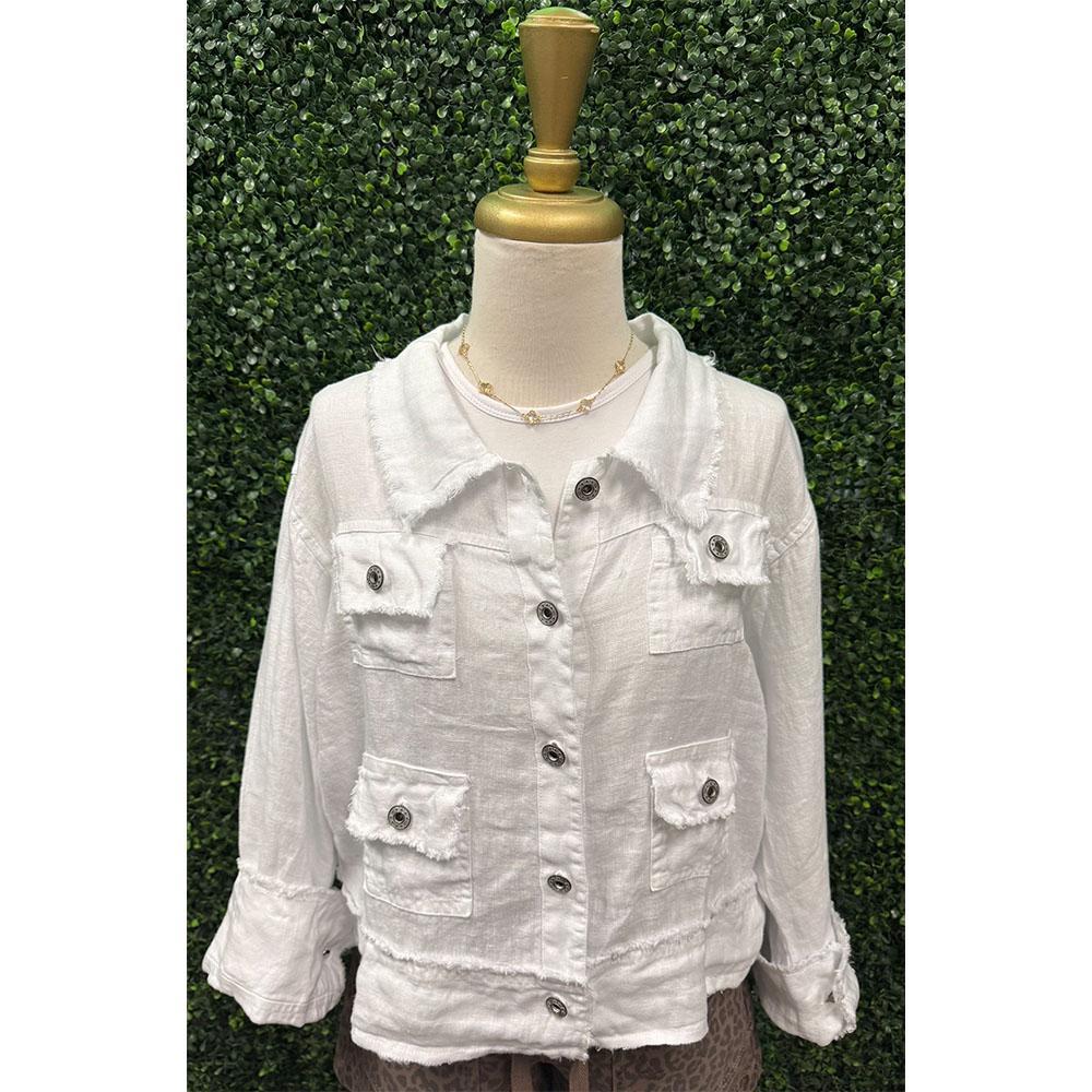 Kesha White Four Pocket Jacket