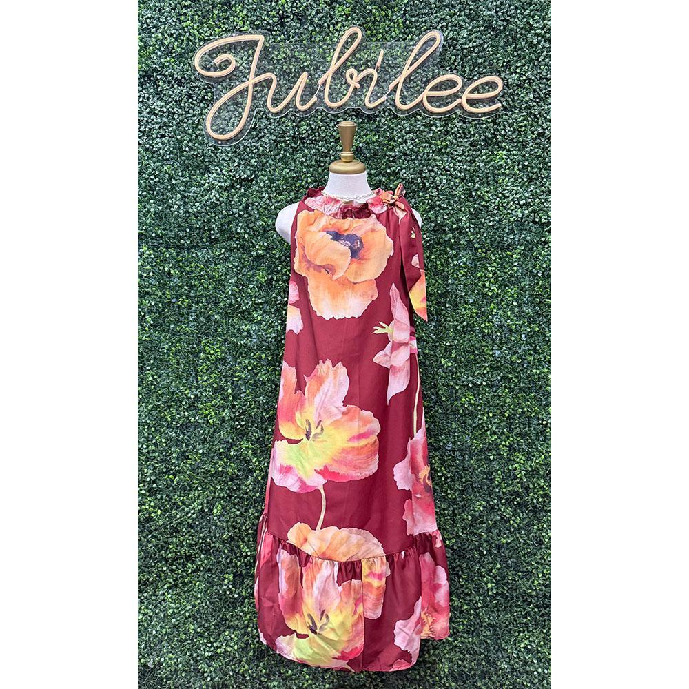 Maisie Merlot Midi Dress