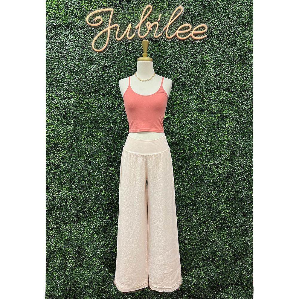 Hadley Pink Linen Palazzo Pants