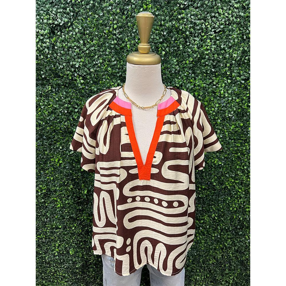 Janet Chocolate Mod Top