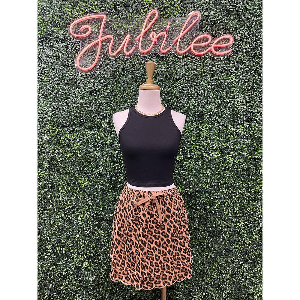Scallop Leopard Skirt
