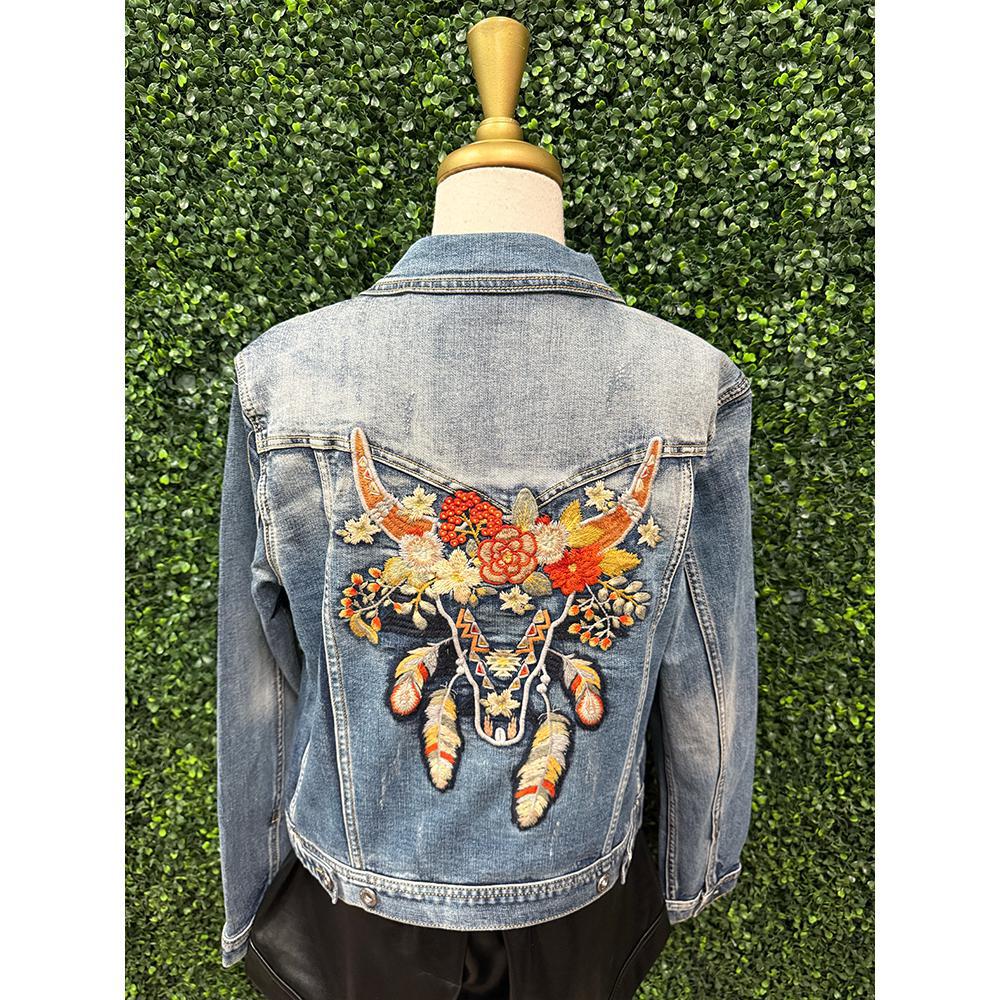 Pizi Embroidered Denim Jacket