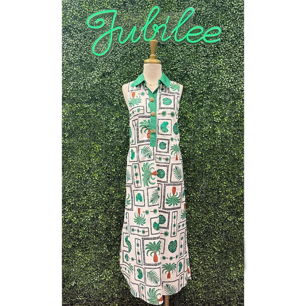 Evie Palm Leaf Island Dress