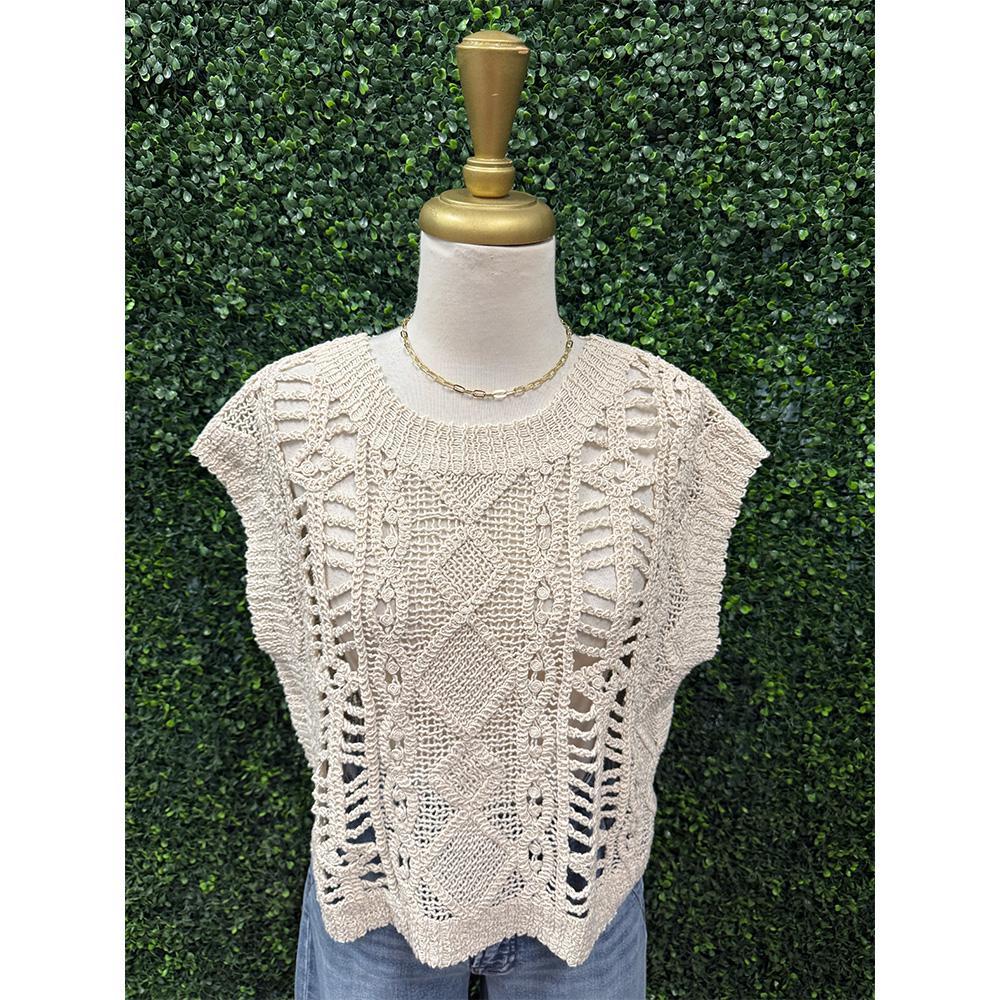 Lucy Ecru Crochet Top