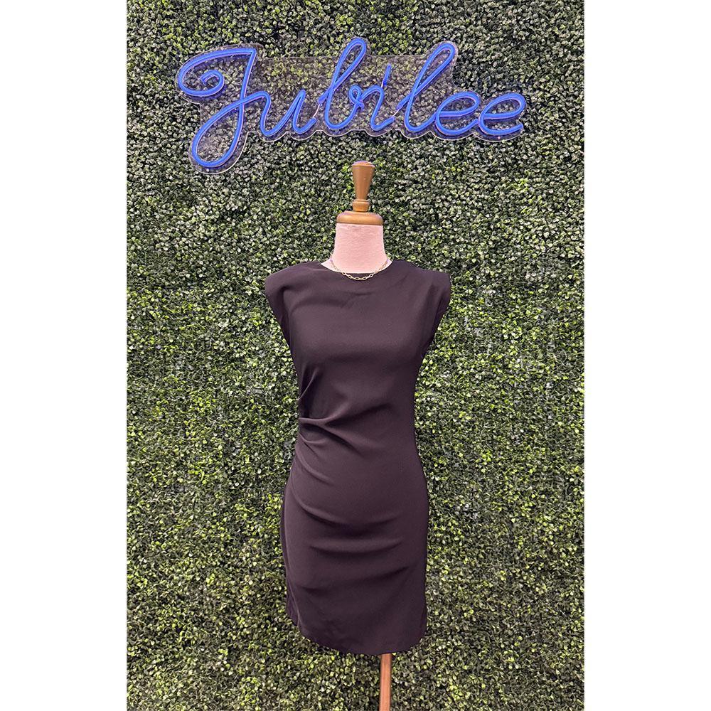 Trinity Black Ruched Mini Dress – JUBILEE
