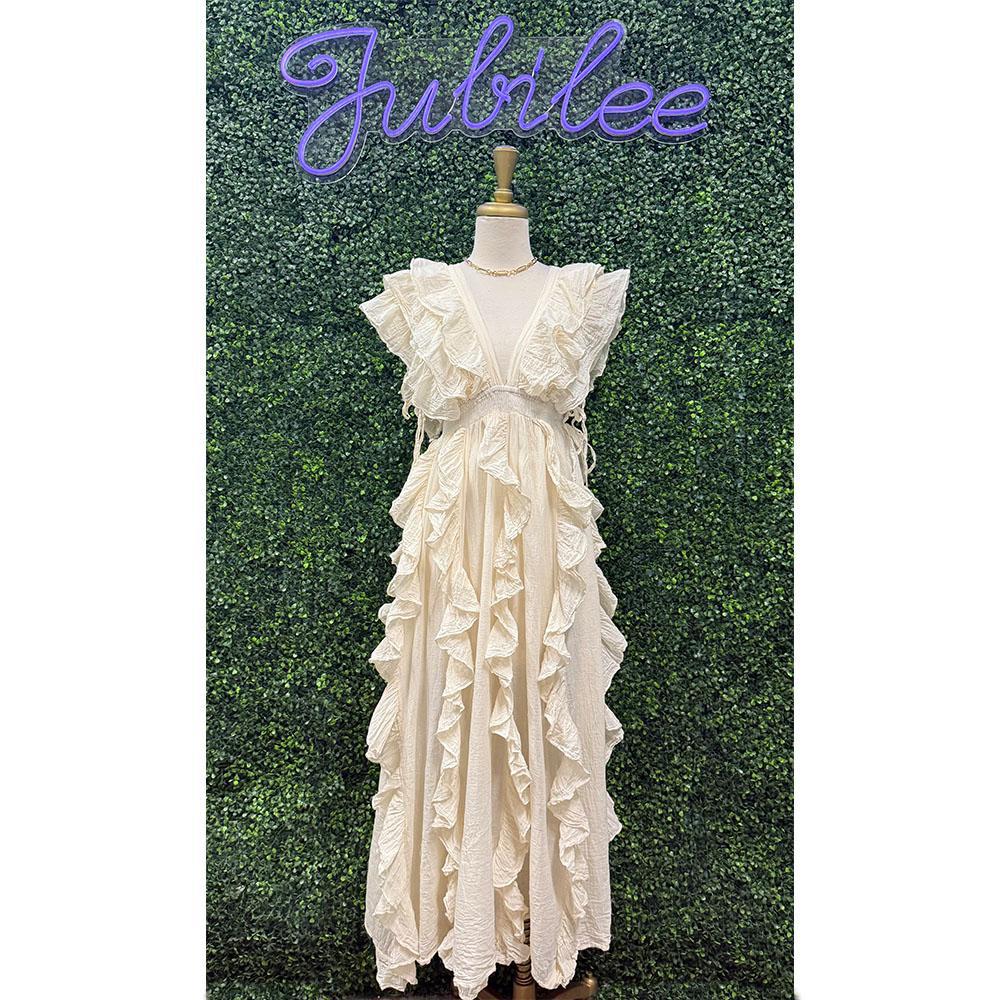 Clarice Ivory Ruffle Dress