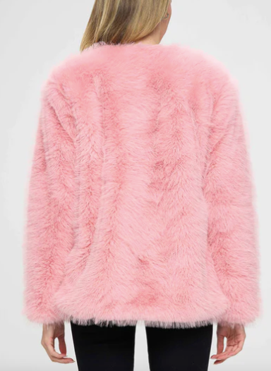 Sakura Pink Faux Fur Jacket