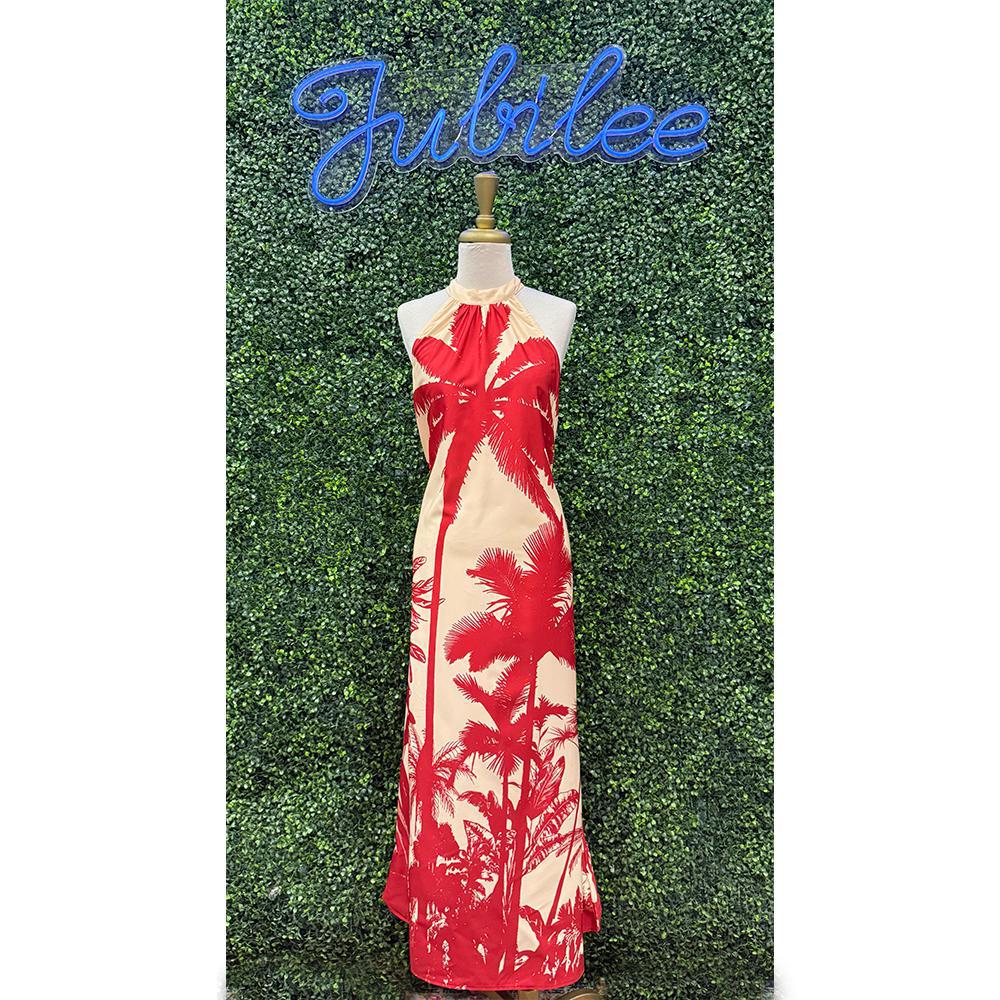 Marisol Red Halter Summer Dress