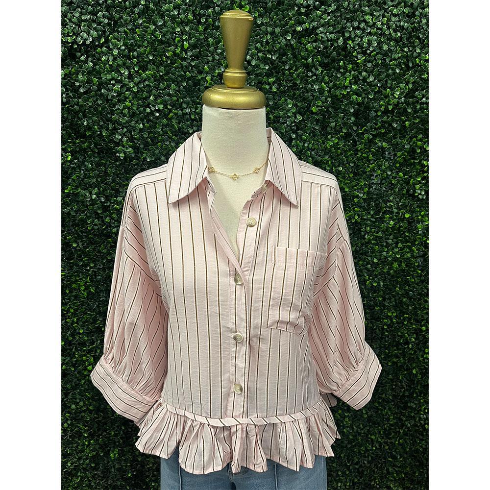 Bianca Baby Pink Elbow Sleeve Top