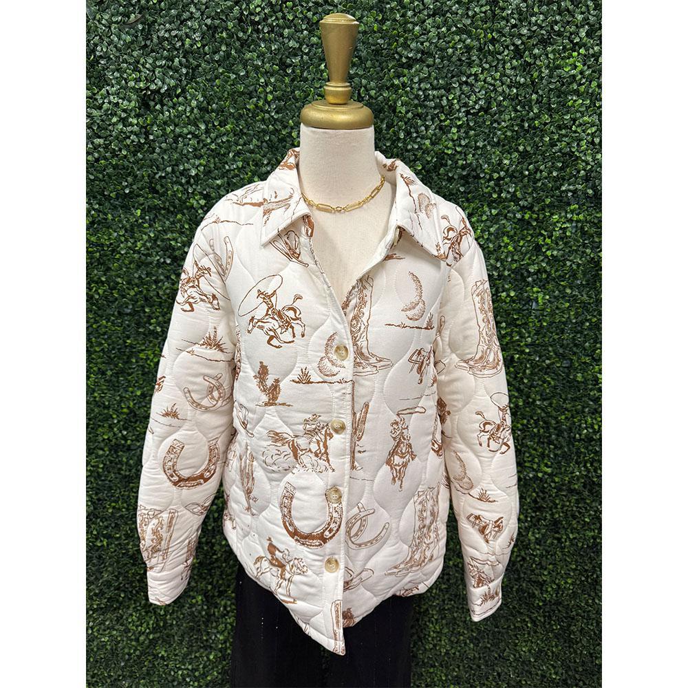 Wendy White Taupe Western Shacket