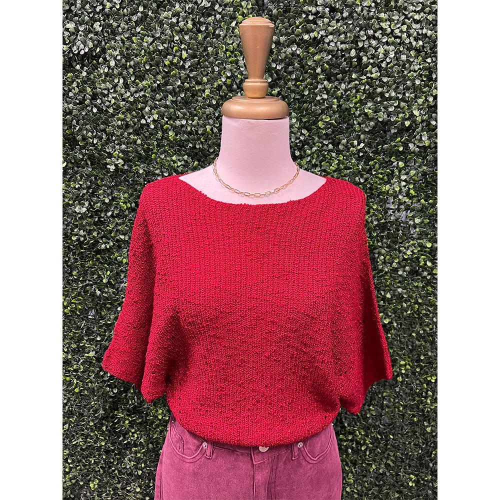 Sophiamia Wine Knit Sweater Top