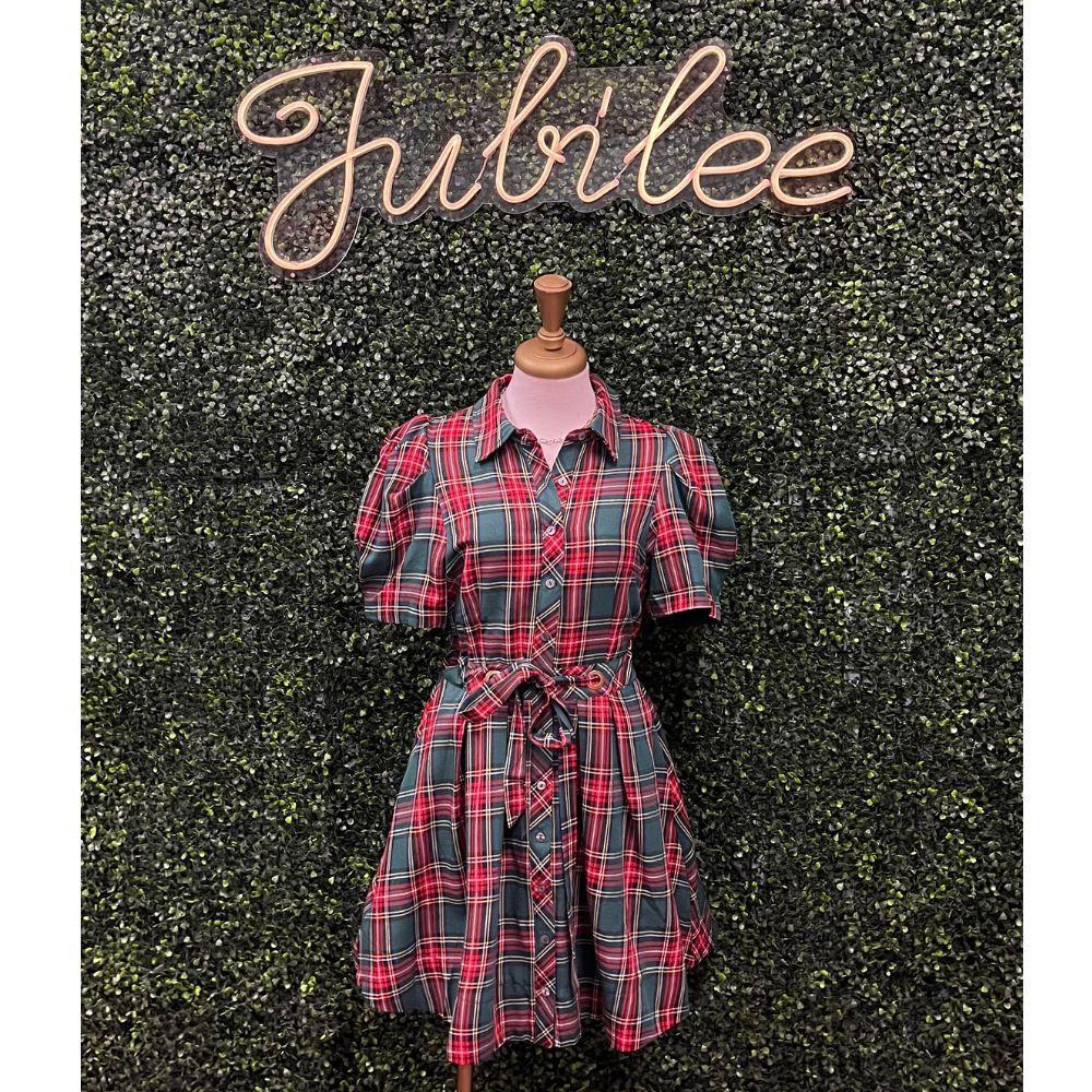 Julie Green Plaid Mini Dress
