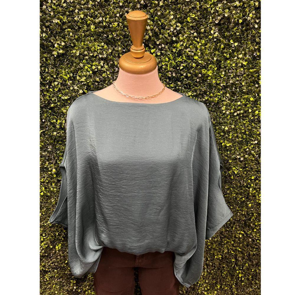 Hunter Green Boat Neck Top