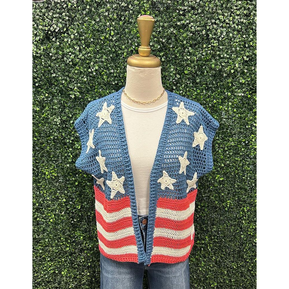 Lana Stars & Stripes Short Sleeve Cardigan