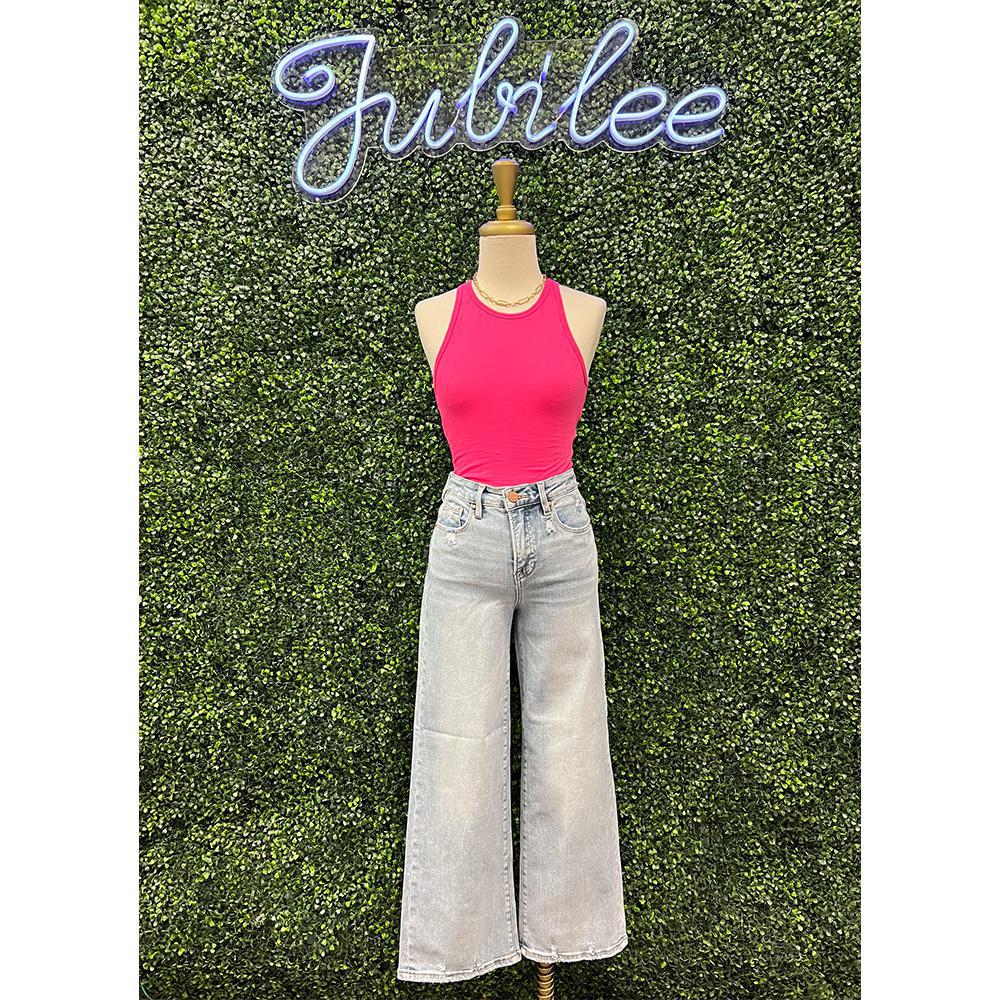 Becky Light Wash High Rise Cropped Jeans