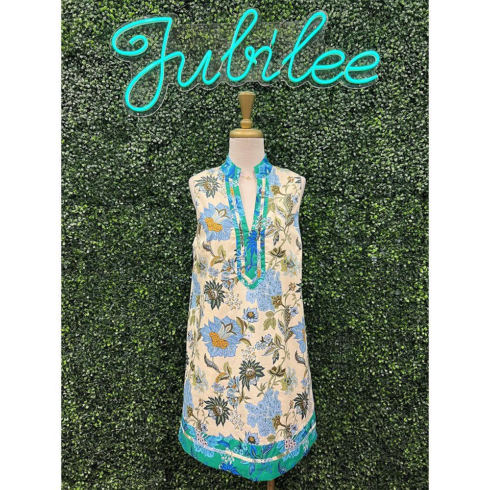Clara Cream Sleeveless Floral Print Dress
