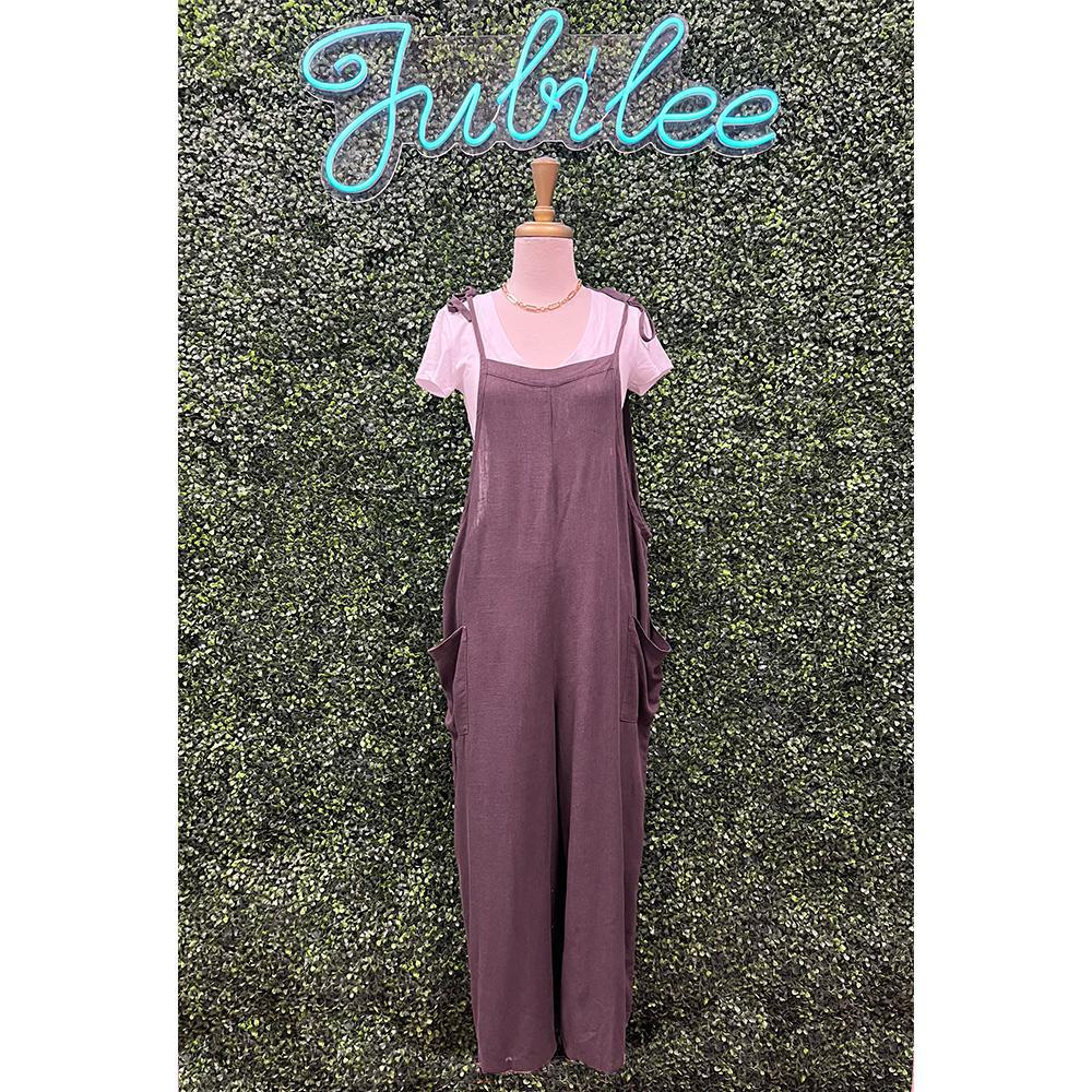 Ash Grey Linen Overalls