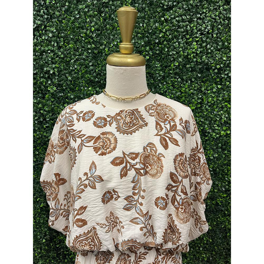Odelia Floral Brown Top