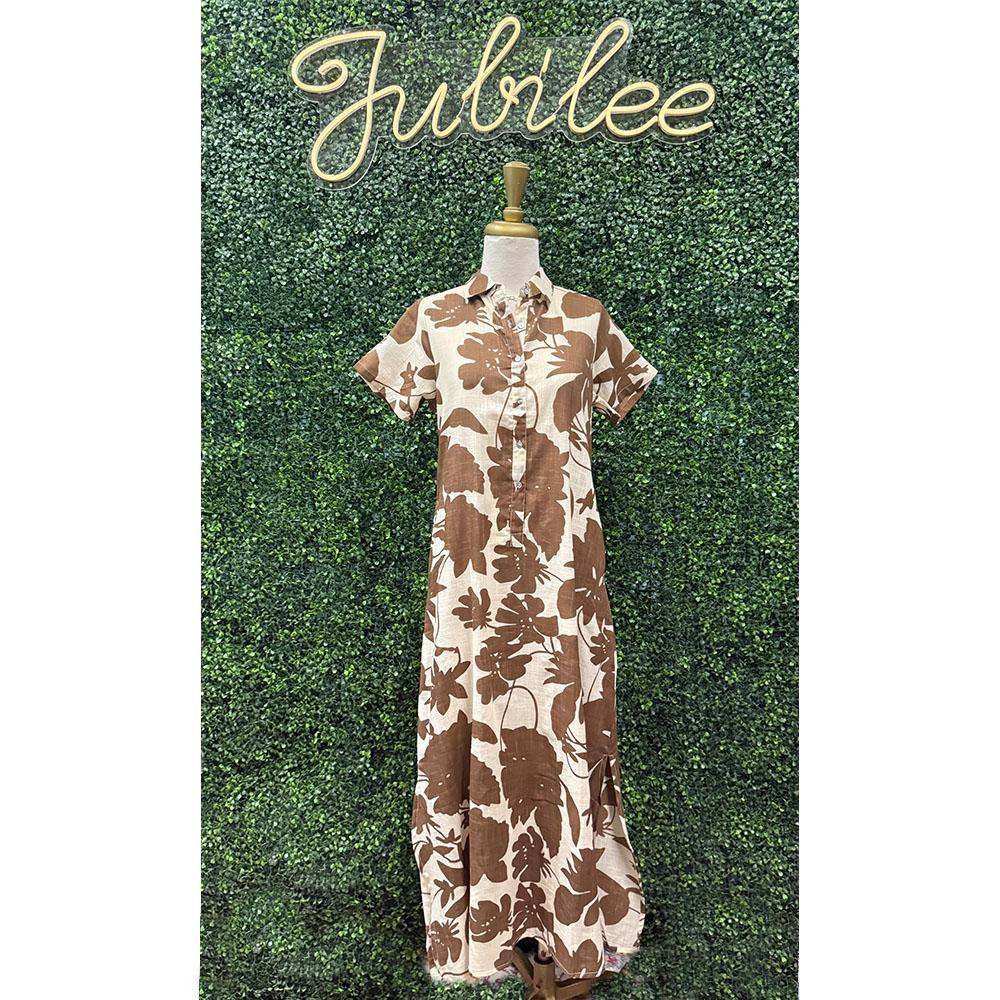 Carrie Mocha & Beige Dress