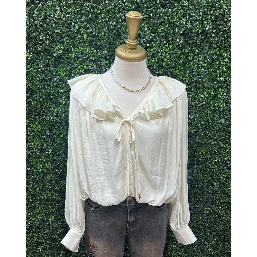 Cloudrift Ivory Woven Top