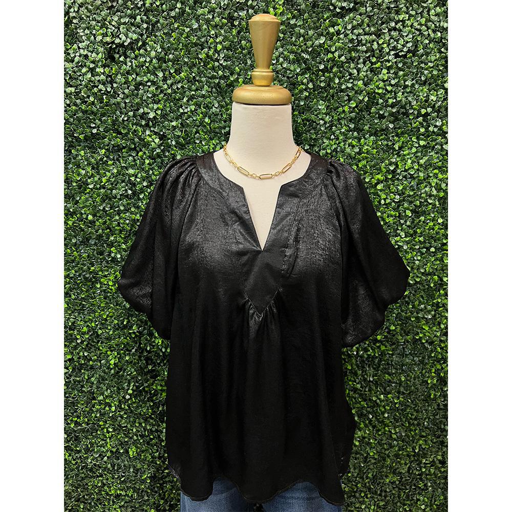 Vera Metallic Puff Sleeve Blouse