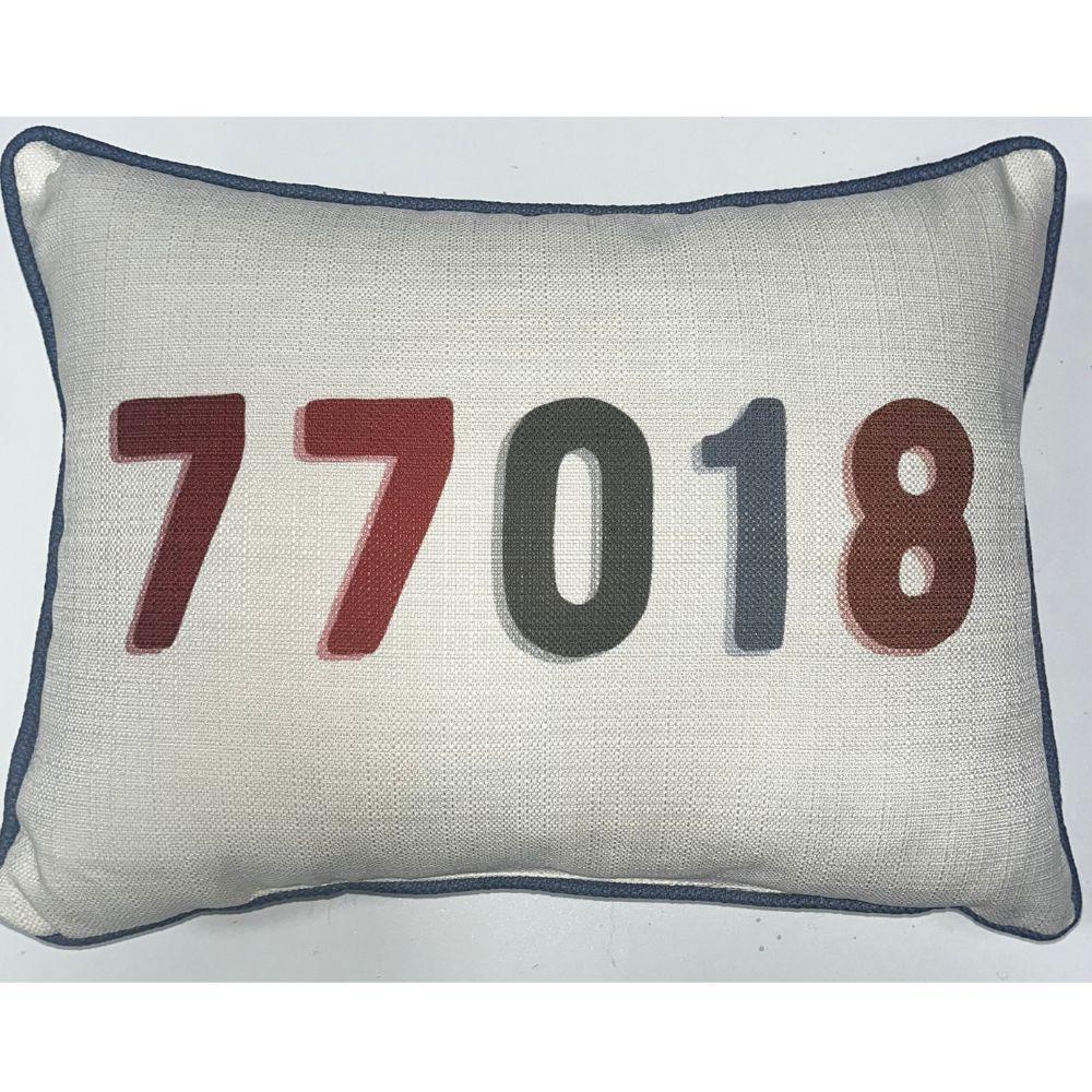 77018 Drop Shadow Multi Zip Code Pillow