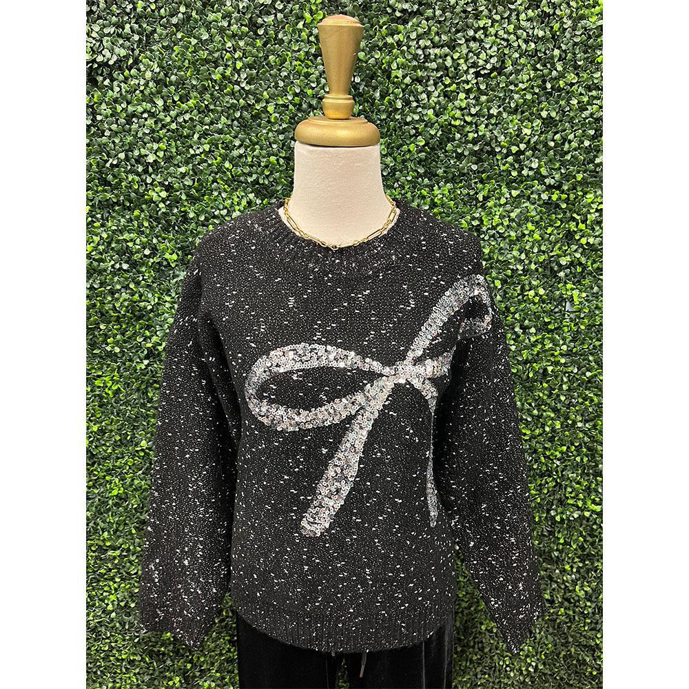 Zerla Sparkle Bow Sweater