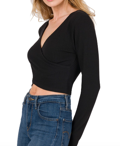 Ribbed Black Crop Top