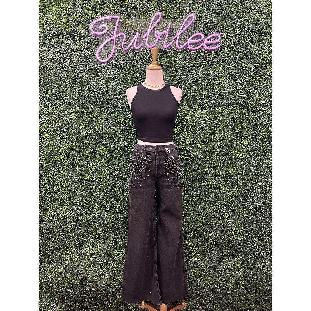 Fiona Black Sparkle Embellished Jeans